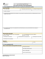 DSHS Form 27-178 Aps Administrative Hearing Request - Washington