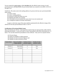 Provisional Ballot Processing Criteria for County Auditors - South Dakota, Page 2