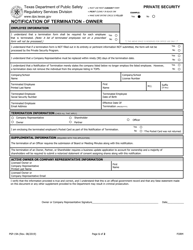 Document preview: Form PSP-19A Notification of Termination - Owner - Texas