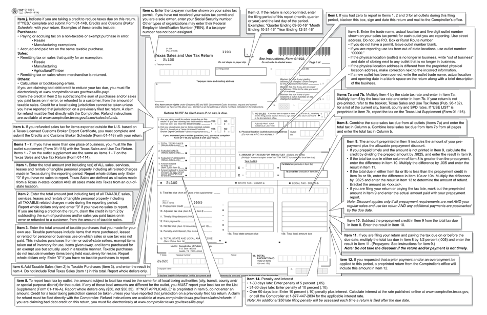 Download instructions for form 01 114 texas sales and use tax return