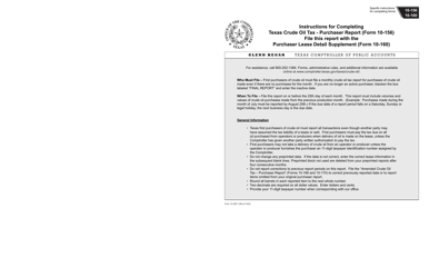 Document preview: Instructions for Form 10-156, 10-160 - Texas