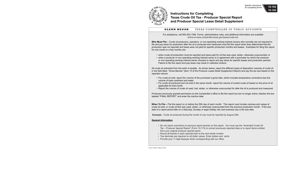 Form 10-164, 10-165  Printable Pdf