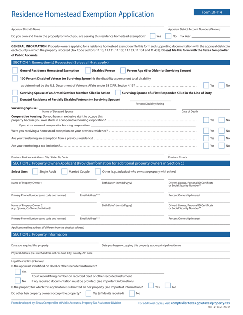 Form 50-114  Printable Pdf