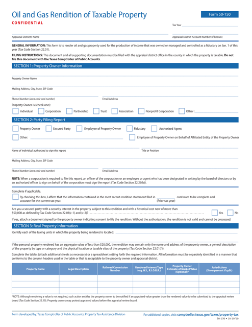 Form 50-150  Printable Pdf