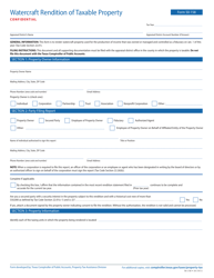 Form 50-158 Watercraft Rendition of Taxable Property - Texas