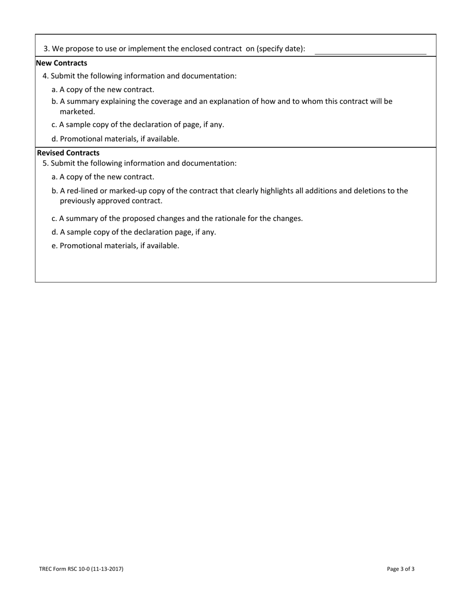 TREC Form RSC10-0 Application to Approve Residential Service Contract - Texas, Page 3