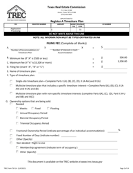 TREC Form TSR1-6 Application to Register a Timeshare Plan - Texas, Page 2