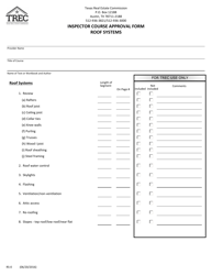 Document preview: Form RS-0 Inspector Course Approval Form Roof Systems - Texas