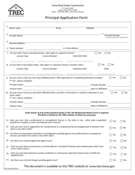 Form PAF-0 Principal Application Form - Texas
