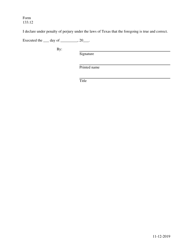 Form 133.12 Renewal Application for Mutual Funds and Other Continuous Offerings - Texas, Page 3