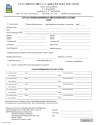 Form AG-PLT-0800 Application for Commercial Pesticide Business License (4000) - Utah, Page 2