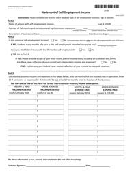 Form 204B Statement of Self-employment Income - Vermont