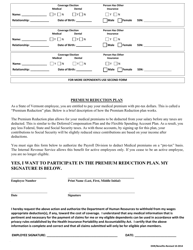 Medical/Dental Enrollment Form - Vermont, Page 2