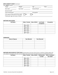 Form 700-00126 Information About Birth Family - Vermont, Page 3
