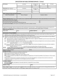 Form 200-00358CR Application for Public Defender Services - Criminal - Vermont, Page 2