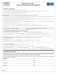 Family Home Provider Child Care Financing Program Application - Virginia, Page 2