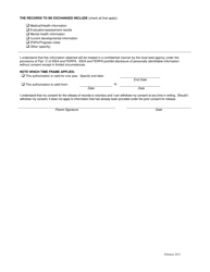 DCYF Form 10-650 Authorization for Release of Records - Washington, Page 2