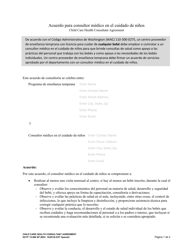 DCYF Formulario 15-966 Acuerdo Para Consultor Medico En El Cuidado De Ninos - Washington (Spanish)