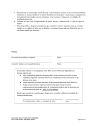 DCYF Formulario 15-966 Acuerdo Para Consultor Medico En El Cuidado De Ninos - Washington (Spanish), Page 2