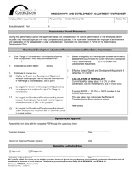 Document preview: Form DOC03-342 Wms Growth and Development Adjustment Worksheet - Washington
