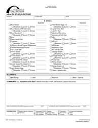 Form DOC13-041 Health Status Report - Washington, Page 2