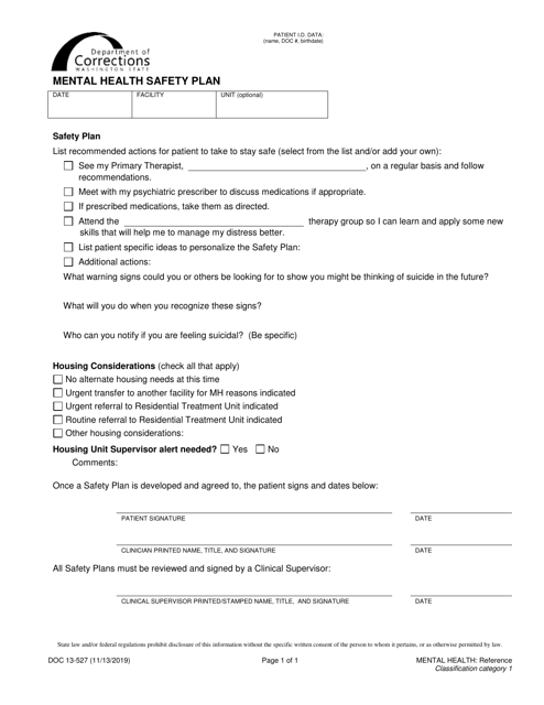 Form DOC13-527  Printable Pdf