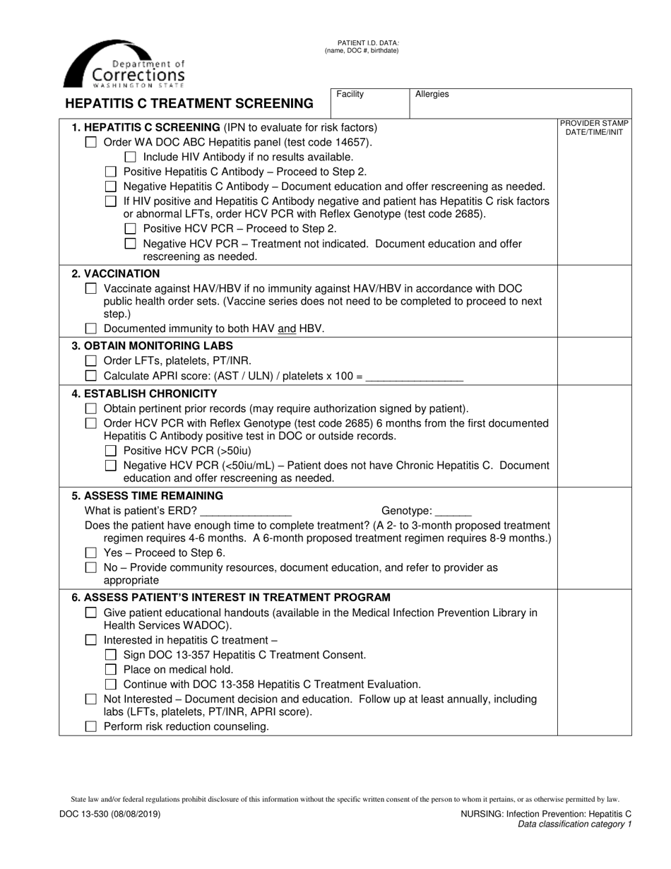 Form DOC13-530 - Fill Out, Sign Online and Download Printable PDF ...