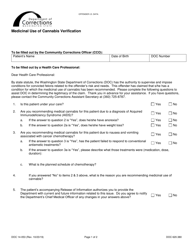 Form DOC14-053 Medicinal Use of Cannabis Verification - Washington