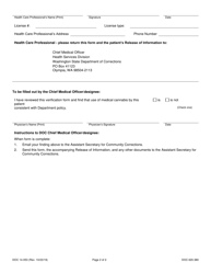 Form DOC14-053 Medicinal Use of Cannabis Verification - Washington, Page 2