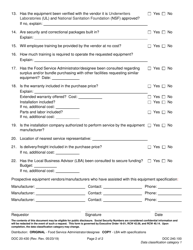 Form DOC20-430 Kitchen Equipment Purchase Request - Washington, Page 2