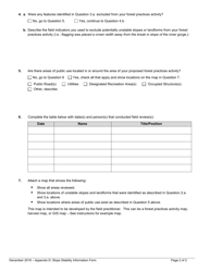 Appendix D Slope Stability Informational Form - Washington, Page 2