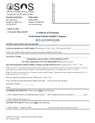 Certificate of Formation Professional Limited Liability Company - Washington, Page 3