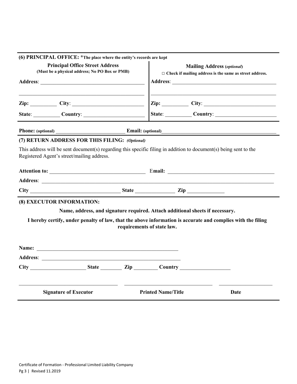 Certificate of Formation Professional Limited Liability Company - Washington, Page 5