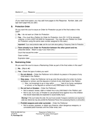 Form FL Parentage332 Response to Petition for Parenting Plan, Residential Schedule and/or Child Support - Washington, Page 3