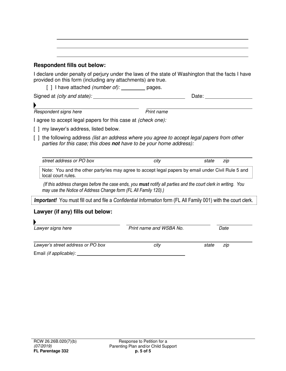 Form FL Parentage332 - Fill Out, Sign Online and Download Printable PDF ...