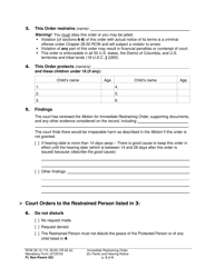 Form FL Non-Parent422 Immediate Restraining Order (Ex Parte) and Hearing Notice (Non-parent Custody) - Washington, Page 2
