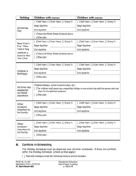 Form FL Non-Parent405 Residential Schedule (Non-parent Custody) - Washington, Page 10
