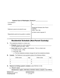 Form FL Non-Parent405 Residential Schedule (Non-parent Custody) - Washington