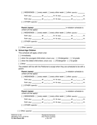 Form FL Non-Parent405 Residential Schedule (Non-parent Custody) - Washington, Page 6
