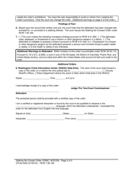 Form WPF CR84.0450 Stalking No-Contact Order - Washington, Page 2
