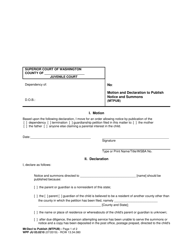 Form WPF JU03.0210 Motion and Declaration to Publish Notice and Summons (Mtpub) - Washington