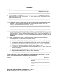 Form WPF JU13.0700 Motion to Set Show Cause Hearing - Contempt (Mtsc) - Washington, Page 2