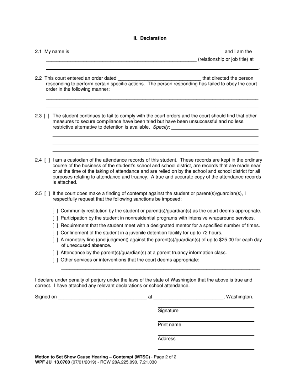 Form WPF JU13.0700 Download Printable PDF or Fill Online Motion to Set ...