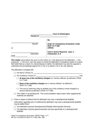 Form MP201 Order for Competency Evaluation (Rcw 10.77.060) - Washington