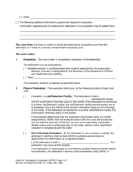 Form MP201 Order for Competency Evaluation (Rcw 10.77.060) - Washington, Page 2