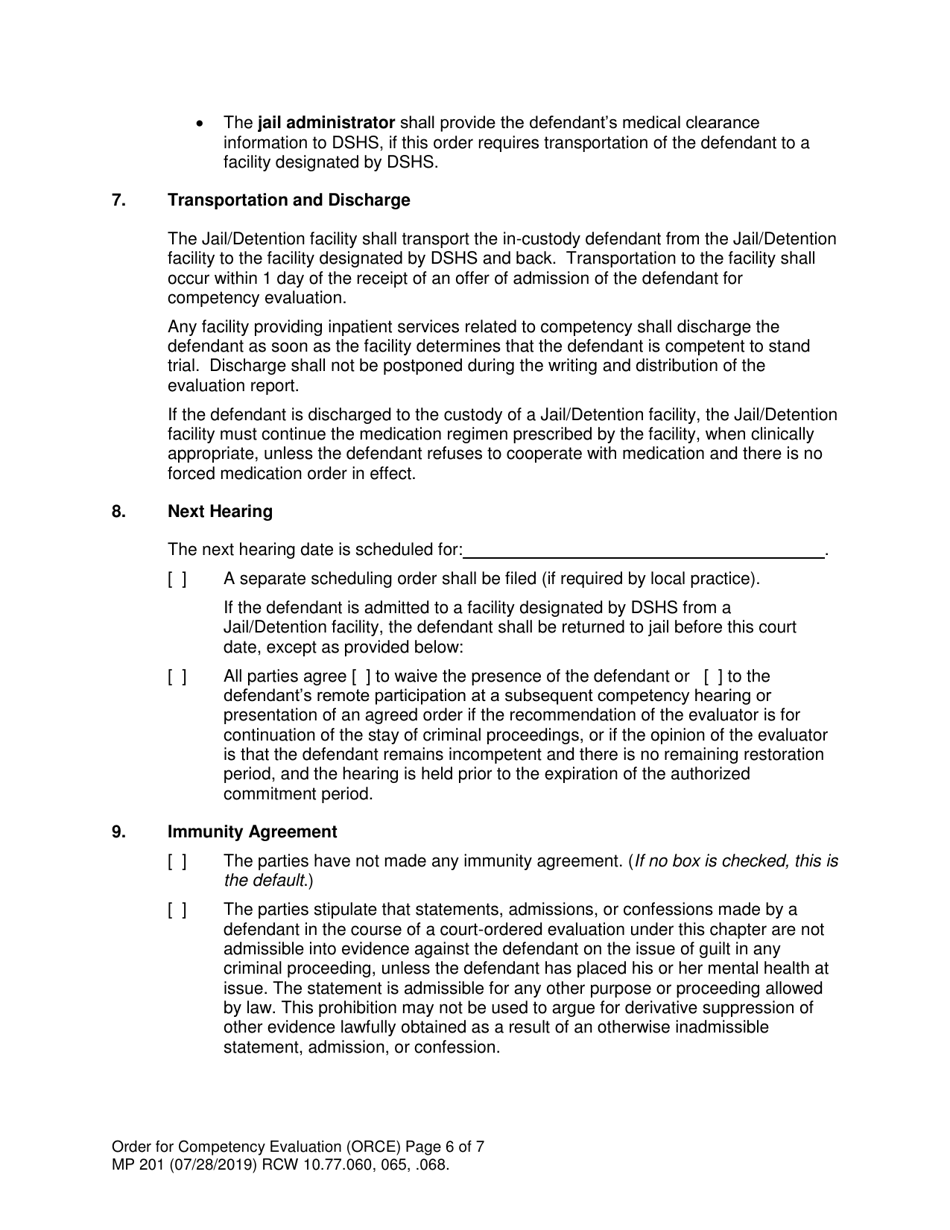 Form mp201 download printable pdf or fill online order for competency