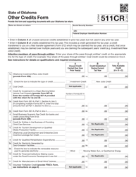 Form 511CR Other Credits Form - Oklahoma