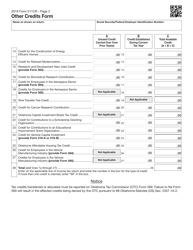 Form 511CR Other Credits Form - Oklahoma, Page 2