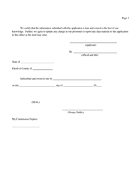 Form LWC-WC-2007 Service Company Application - Louisiana, Page 2