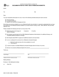 DSHS Form 13-734 Documentation of First Use of Medicaid Benefits - Washington
